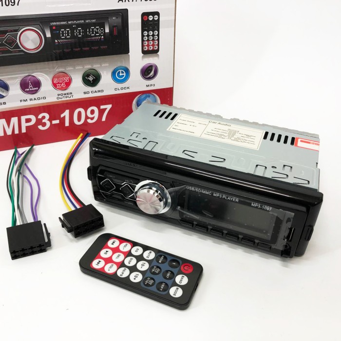 Автомобільна мультимедійна станція MP3-1097 BT ISO, Магнітола сенсорна, Автомагнітола 1 NK-597 din знімна