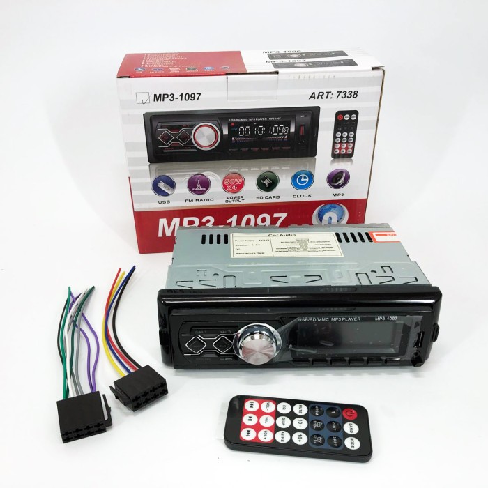 Автомобільна мультимедійна станція MP3-1097 BT ISO, Магнітола сенсорна, Автомагнітола 1 NK-597 din знімна