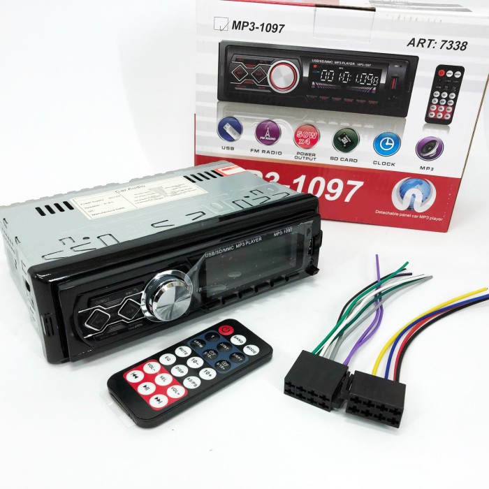 Автомобільна мультимедійна станція MP3-1097 BT ISO, Магнітола сенсорна, Автомагнітола 1 NK-597 din знімна