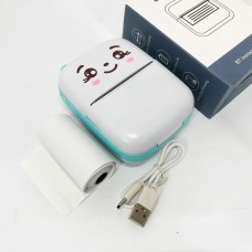 Портативний мініпринтер Mini printer з Bluetooth для термодруку без чорнила зі смартфона. US-298 Колір: блакитний
