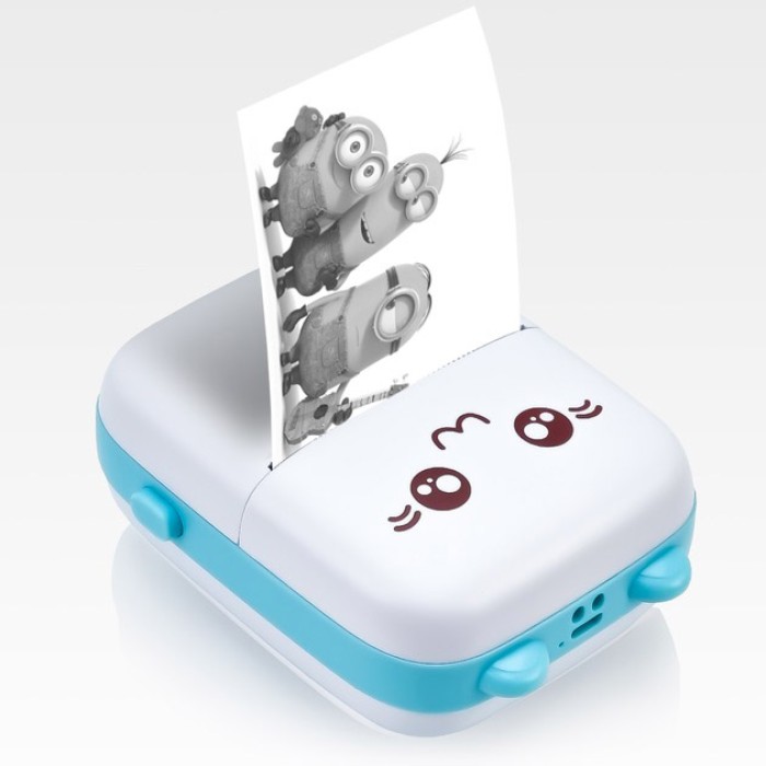 Портативний мініпринтер Mini printer з Bluetooth для термодруку без чорнила зі смартфона. US-298 Колір: блакитний