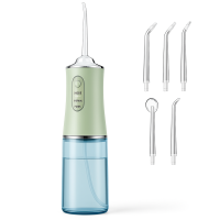 Іригатор для чищення зубів та порожнини рота Oral Irrigator з акумулятором та змінними насадками Green