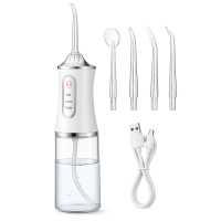 Іригатор для чищення зубів та порожнини рота Oral Irrigator з акумулятором та змінними насадками White