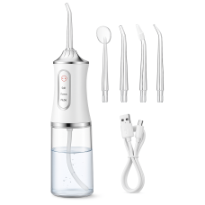 Іригатор для чищення зубів та порожнини рота Oral Irrigator з акумулятором та змінними насадками White