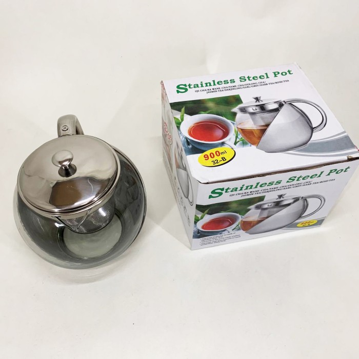 Чайник для заварювання скляний якісний на кухню UNIQUE UN-1163 0, 90 л, Заварний скляний чайник SU-51