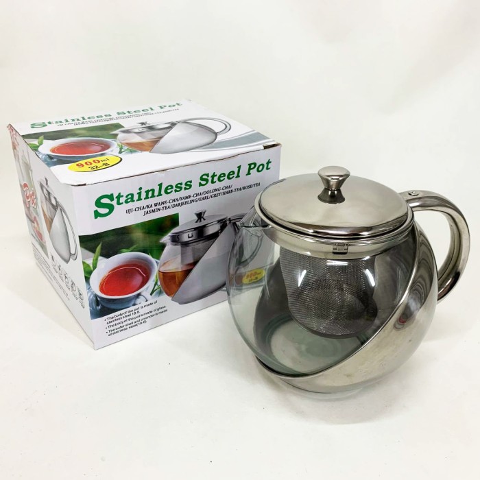 Чайник для заварювання скляний якісний на кухню UNIQUE UN-1163 0, 90 л, Заварний скляний чайник SU-51