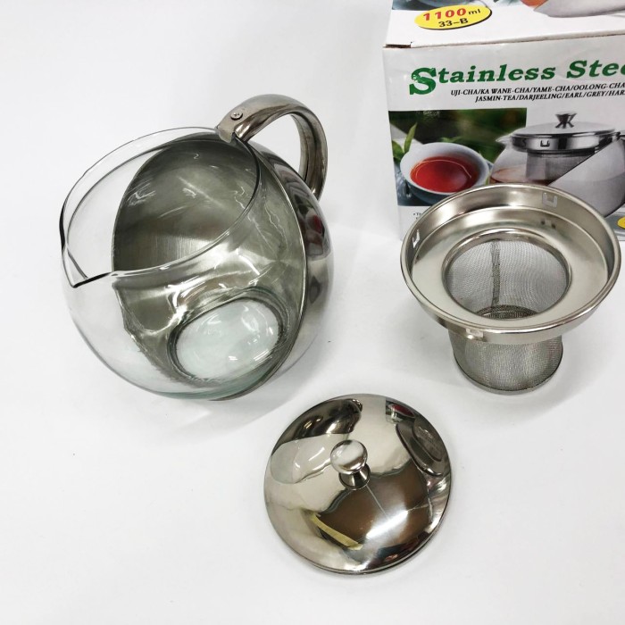 Стильний скляний заварний чайник UNIQUE, Скляний заварний чайник для чаю чайники, Чайник-заварник GV-60