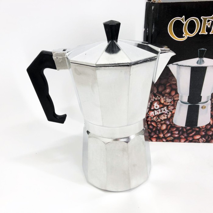 Практична кавоварка UNIQUE, Гейзерна турка для кави, Гейзерна кавоварка сталь, Гейзер 4 чашок HD-18