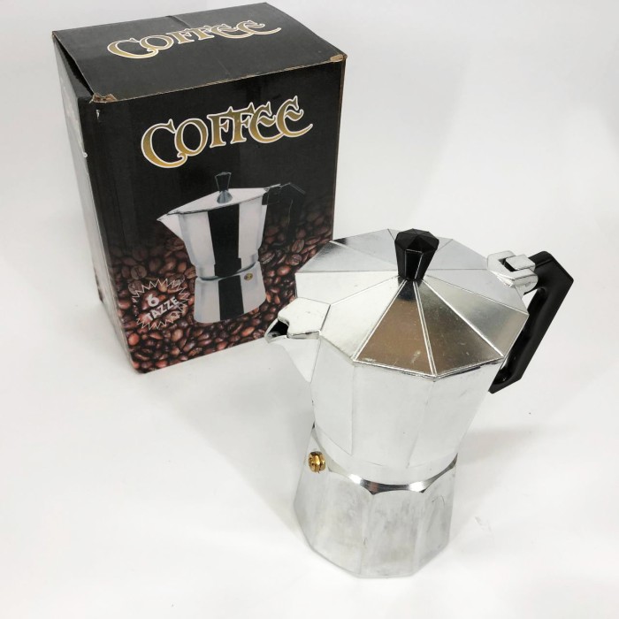 Практична кавоварка UNIQUE, Гейзерна турка для кави, Гейзерна кавоварка сталь, Гейзер 4 чашок HD-18