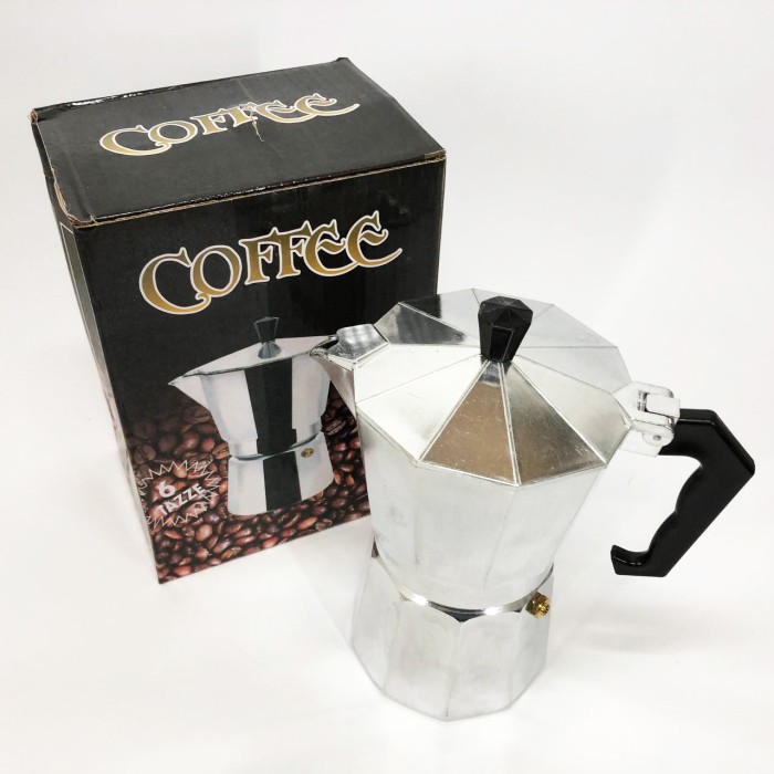 Практична кавоварка UNIQUE, Гейзерна турка для кави, Гейзерна кавоварка сталь, Гейзер 4 чашок HD-18