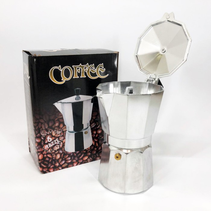 Практична кавоварка UNIQUE, Гейзерна турка для кави, Гейзерна кавоварка сталь, Гейзер 4 чашок HD-18