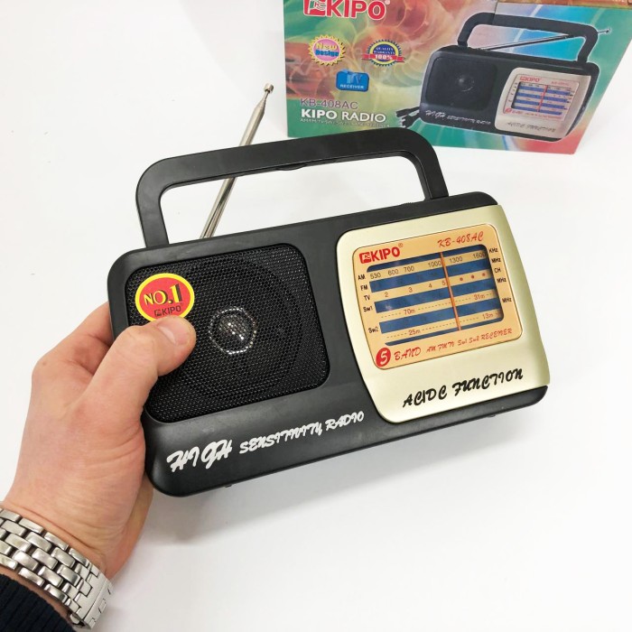 Радіоприймач портативний аналоговий KIPO, Ретро радіоприймач аналоговий, Приймач ретро стиль QY-86
