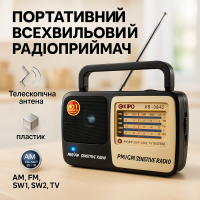 Радіоприймач KIPO KB-408 AC потужний радіо FM c usb живлення від батареї R20 або від мережі
