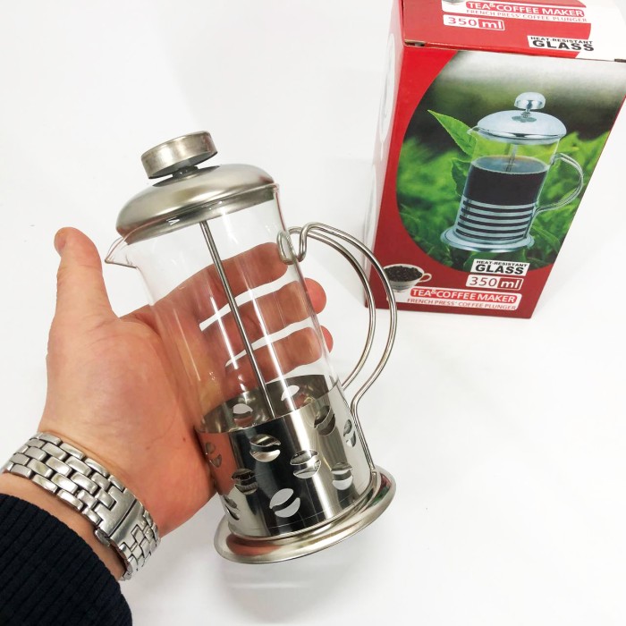 Френч-прес з ручкою Unique, Скляний заварник, Прес-заварник для чаю, Френч-прес для міцної кави UF-16