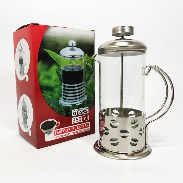 Френч-прес з ручкою Unique, Скляний заварник, Прес-заварник для чаю, Френч-прес для міцної кави UF-16