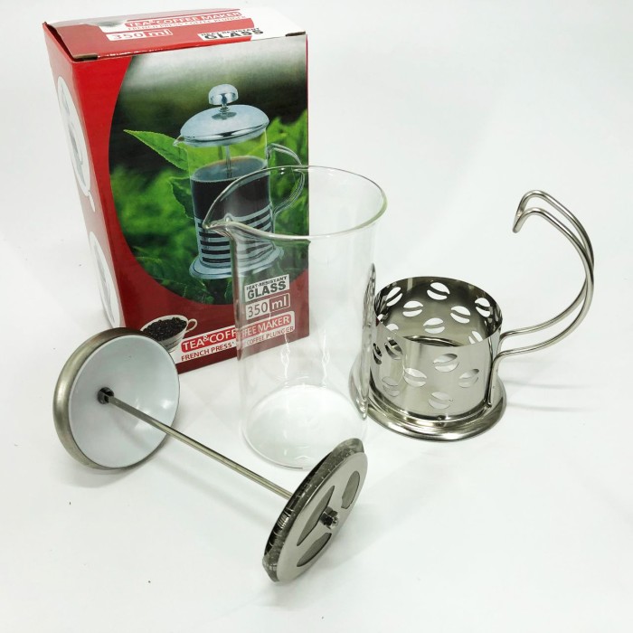 Френч-прес з ручкою Unique, Скляний заварник, Прес-заварник для чаю, Френч-прес для міцної кави UF-16