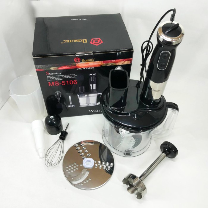 Подрібнювач електричний блендер настільний побутовий Domotec MS-5106 800 W, Блендер-комбайн з насадками DS-95