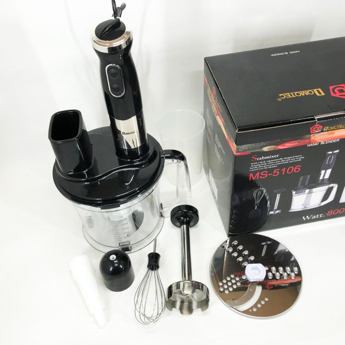 Подрібнювач електричний блендер настільний побутовий Domotec MS-5106 800 W, Блендер-комбайн з насадками DS-95