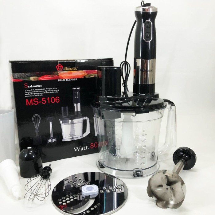 Блендер з гострими сталевими лезами Domotec MS-5106 800 W, Блендер для подрібнення дитячого пюре VC-96