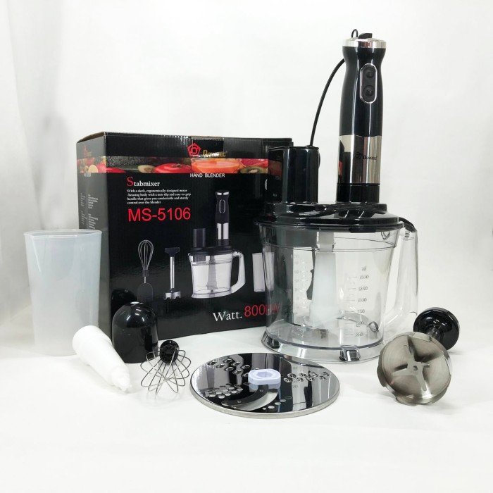 Блендер з гострими сталевими лезами Domotec MS-5106 800 W, Блендер для подрібнення дитячого пюре VC-96