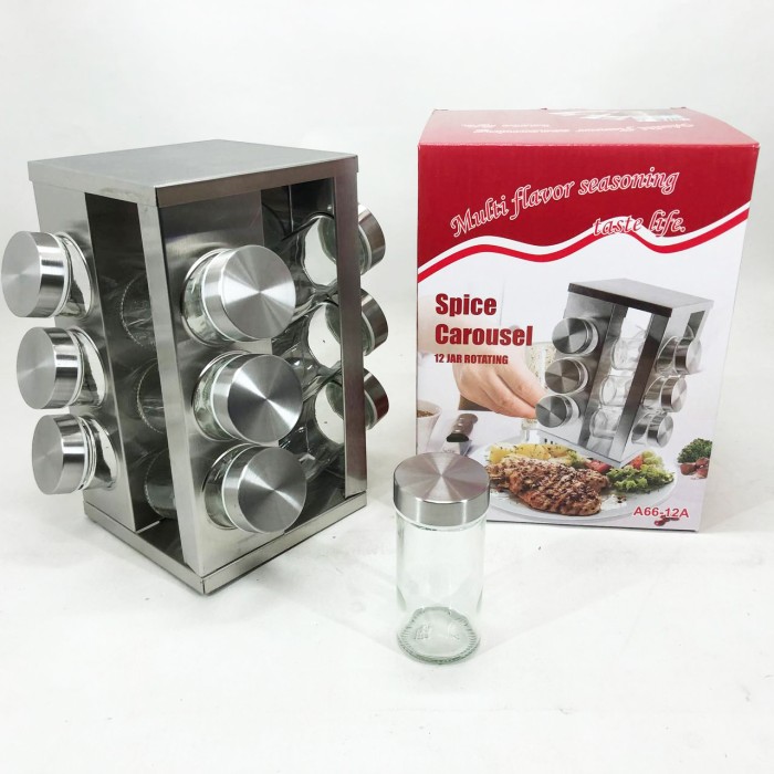 Кухонний органайзер для приладів та спецій UNIQUE, Баночки для спецій на поставці VY-49