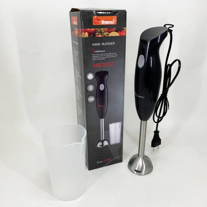 Блендер занурювальний ручний з чашею DOMOTEC MS-5102 400 W, Красивий занурювальний блендер для дому