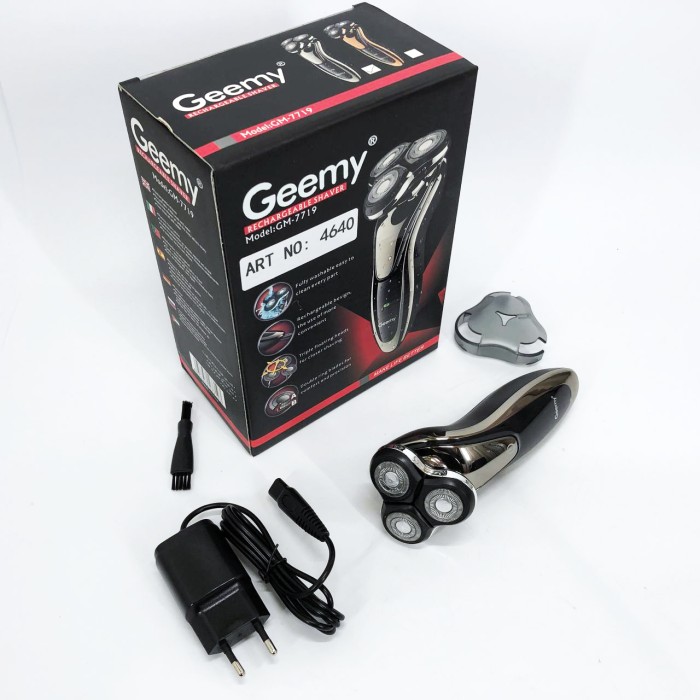 Професійне гоління Gemei GM-7719, Хороша бритва портативна, Чоловіча бездротова машинка WX-828 для бороди
