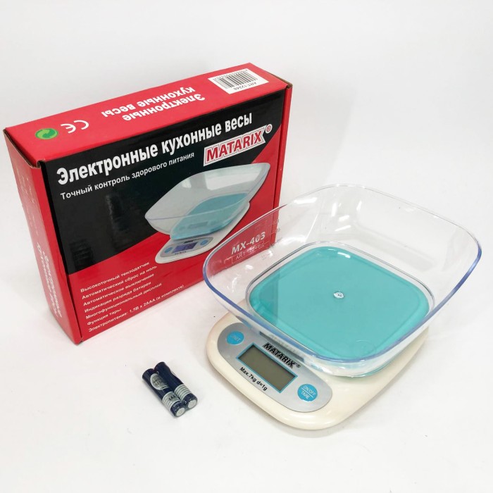 Ваги кухонні з LED дисплеєм MATARIX MX-403, Ваги кухонні з автоматичним вимкненням JQ-80