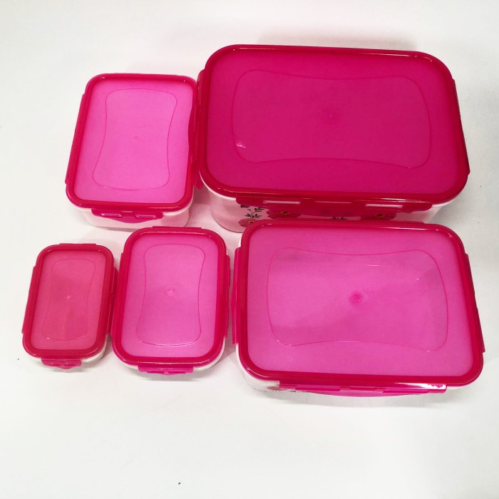 Набір контейнерів UNIQUE UN-1514 5шт. Колір: рожевий XM-78