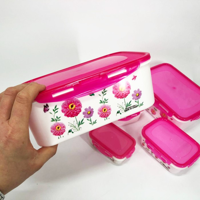 Набір контейнерів UNIQUE UN-1514 5шт. Колір: рожевий XM-78