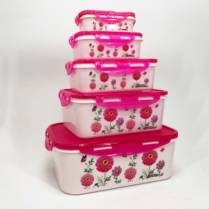 Набір контейнерів UNIQUE UN-1514 5шт. Колір: рожевий XM-78