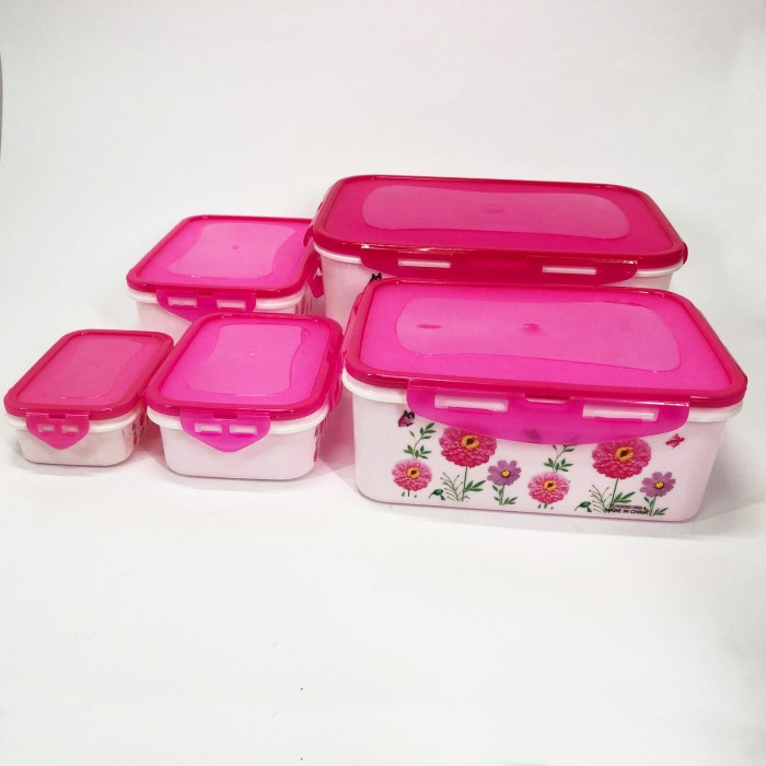 Набір контейнерів UNIQUE UN-1514 5шт. Колір: рожевий XM-78