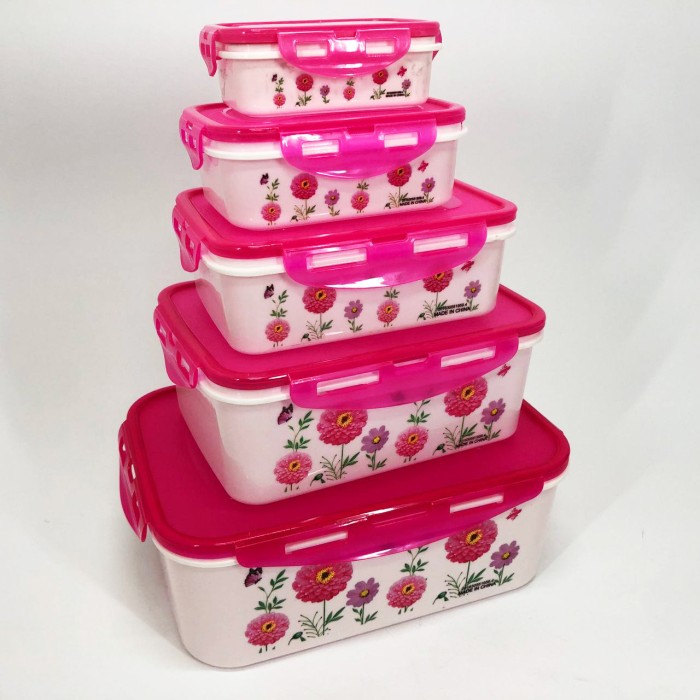 Набір контейнерів UNIQUE UN-1514 5шт. Колір: рожевий XM-78