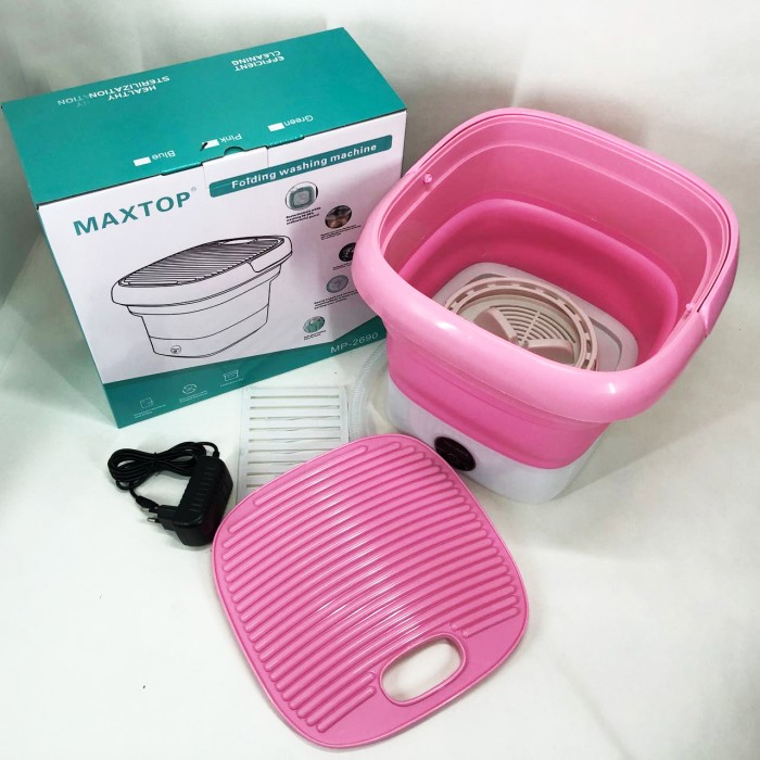 Пральна машина MAXTOP machine, Пральна машина для дачі без водопроводу. Колір: рожевий