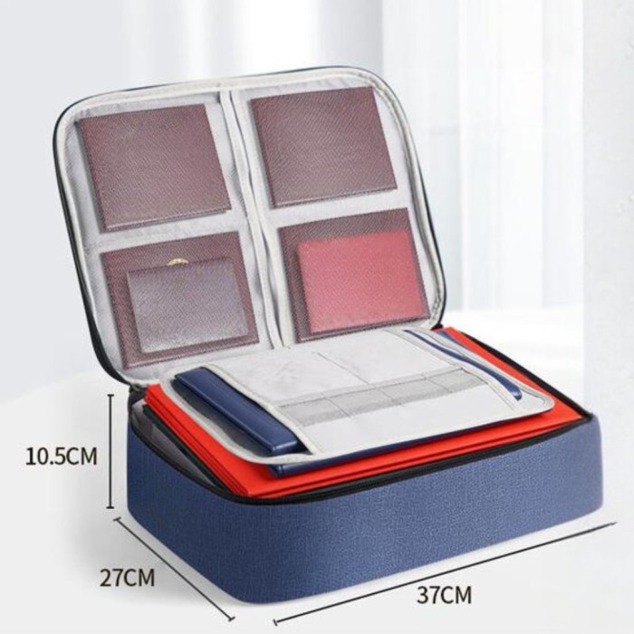 Дорожній кейс сумка органайзер для зберігання документів та гаджетів з кодовим замком. Колір: синій HB-85