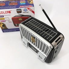 Радіоприймач акумуляторний Golon RX-456 із сонячною панеллю, Радіо приймач Black
