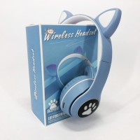 Bluetooth навушники дитячі Cat, Навушники з вушками для любителів котів Блютуз для дітей KM-67