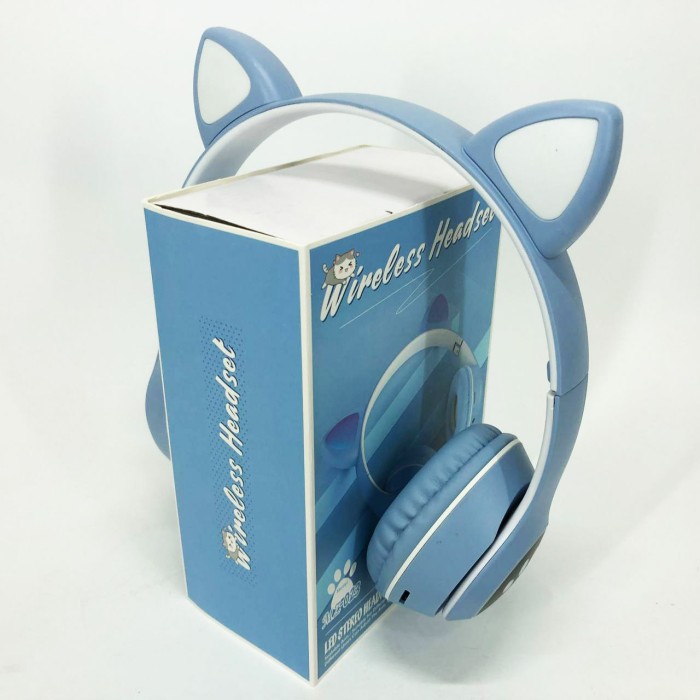 Bluetooth навушники дитячі Cat, Навушники з вушками для любителів котів Блютуз для дітей KM-67