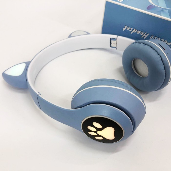 Bluetooth навушники дитячі Cat, Навушники з вушками для любителів котів Блютуз для дітей KM-67
