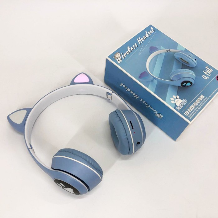 Bluetooth навушники дитячі Cat, Навушники з вушками для любителів котів Блютуз для дітей KM-67