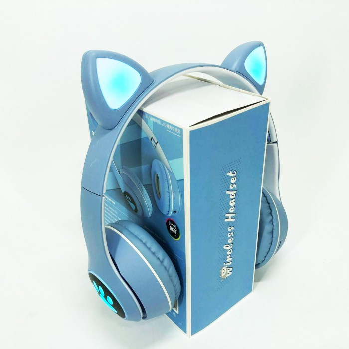 Bluetooth навушники дитячі Cat, Навушники з вушками для любителів котів Блютуз для дітей KM-67