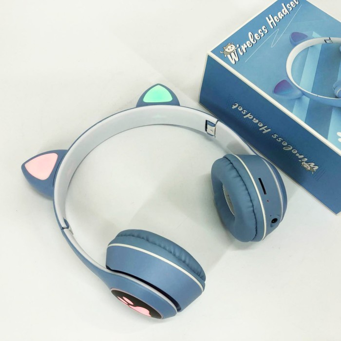 Bluetooth навушники дитячі Cat, Навушники з вушками для любителів котів Блютуз для дітей KM-67