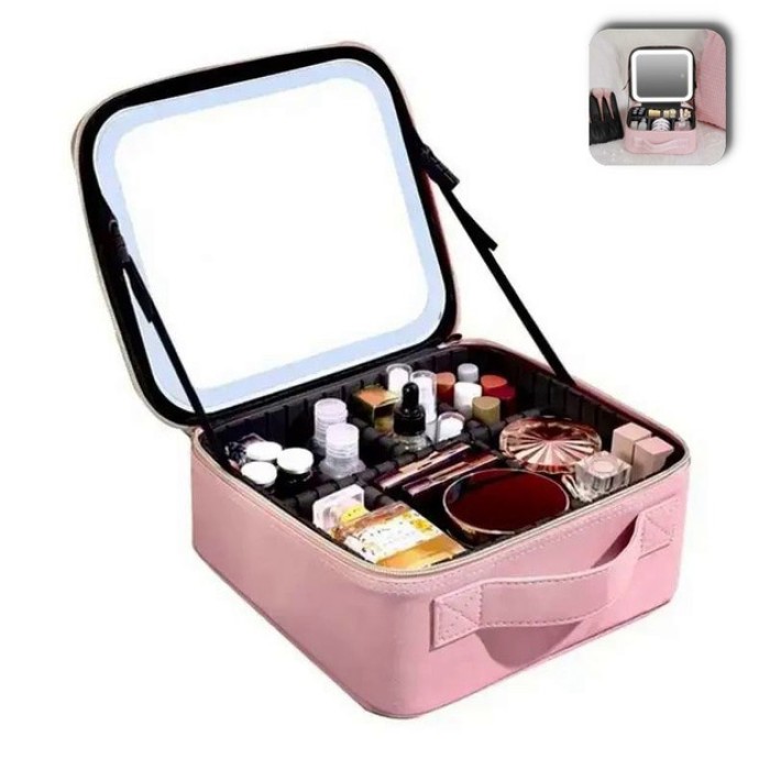 led, Косметичка з трьома відділеннями Портативна косметичка з дзеркалом чка валізка дзеркалом SR-55