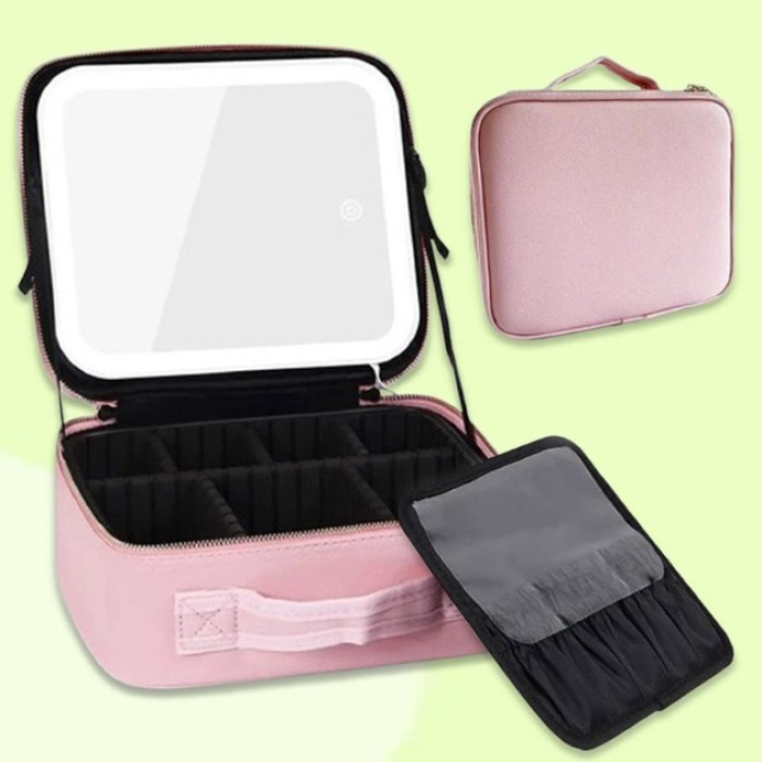 led, Косметичка з трьома відділеннями Портативна косметичка з дзеркалом чка валізка дзеркалом SR-55