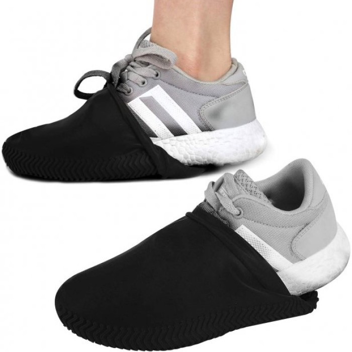 Багаторазові бахіли-чохли L (41-45 розмір) для взуття силіконові від води та бруду. Колір: чорний IT-57