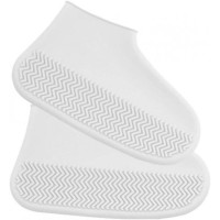 Багаторазові бахіли-чохли L (41-45 розмір) для взуття силіконові від води та бруду. Колір: білий AB-98