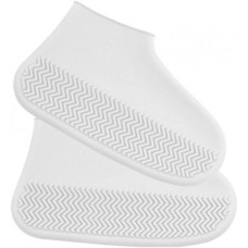 Багаторазові бахіли-чохли L (41-45 розмір) для взуття силіконові від води та бруду. Колір: білий AB-98