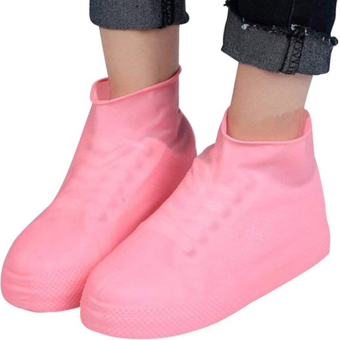 Багаторазові бахіли-чохли L (41-45 розмір) для взуття силіконові від води та бруду. Колір: рожевий NL-37