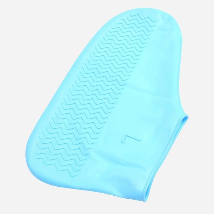 Багаторазові бахіли-чохли L (41-45 розмір) для взуття силіконові від води та бруду. Колір: блакитний TH-62
