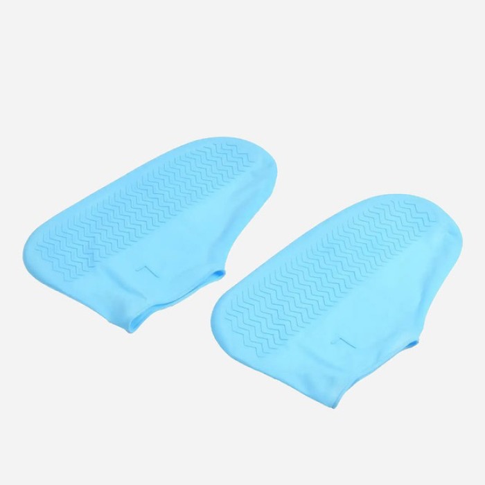 Багаторазові бахіли-чохли L (41-45 розмір) для взуття силіконові від води та бруду. Колір: блакитний TH-62